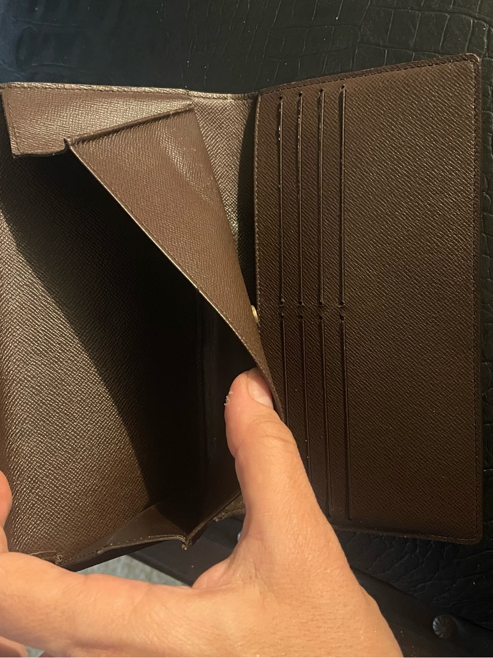Louis Vuitton Damier Ebene custom Patch Continental Wallet repaired - Picture 6 of 11